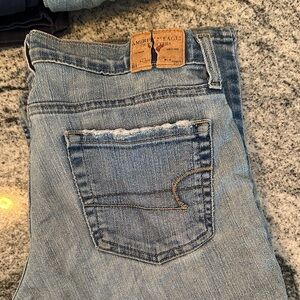 Y2K Vintage American Eagle Outfitters Light Blue Women's stretch skinny flare -